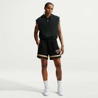 Nike Womens Crossover 5 Fleece Basketball Shorts in Black | IO2252-010