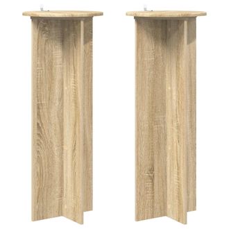 vidaXL Soporte De Plantas 2 Pcs Roble Sonoma &Oslash;40 X 100 Cm Vidaxl