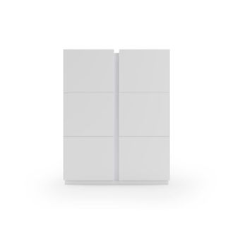 HERDASA Zapatero melamina blanco veteado 122x95x35 cm