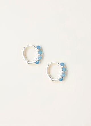 Fat Face FatFace Turquoise Blue Huggie Hoops Earrings