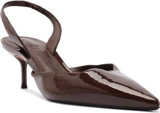 Schutz Paola Mid Slingback Pointed Toe Pump in Root Brown at Nordstrom, Size 7.5