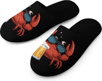 Generic Victorys Crab Ocean Animal Mens Slippers Warm Non-Slip Houes Shose Spa Slipper for Home Bedroom