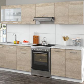 Vicco Mueble De Cocina Raul, Sonoma, 270 Cm, Et M&aacute;rmol Con Tira De Led, Vicco