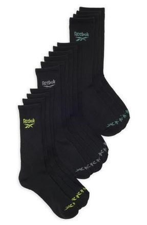 Reebok 7-Pack Assorted Terry Crew Socks in Black at Nordstrom Rack, Size 10-13