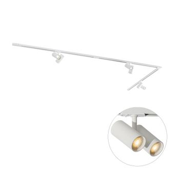 QAZQA Moderno Sistema De Riel Moderno Con 3 Focos Blancos Monof&aacute;sico - Iconic Scopio Met&aacute;lica /pl&aacute;stico Alargada Adecuado Para Led Max. 6 X 10 Watt - Qazqa
