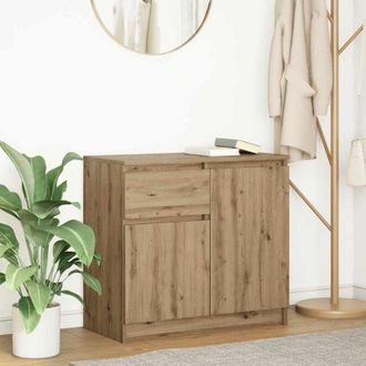 vidaXL vidaXL Credenza con Cassetto Rovere Artigianale 71x35x65 cm Truciolato