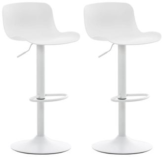 Clp Set de 2 Taburetes de bar regulable en Pl&aacute;stico Blanco