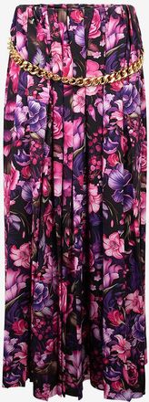 Balenciaga Langer Plissierter Cr&ecirc;pe-Rock AI Purple Bouquet