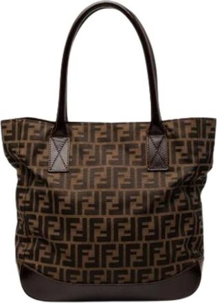 Fendi Pre-owned Tote Bags, female, Brown, Size: ONE SIZE Pre-owned Canvas Tote