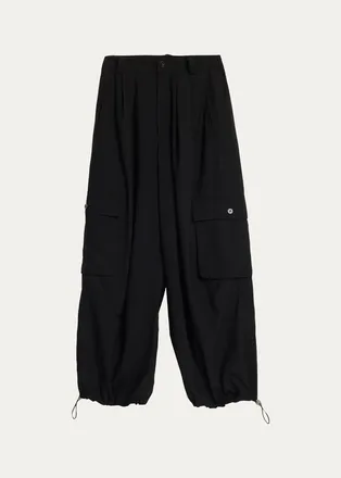 Sea New York Jemima Wool Balloon-Leg Crop Cargo Pants