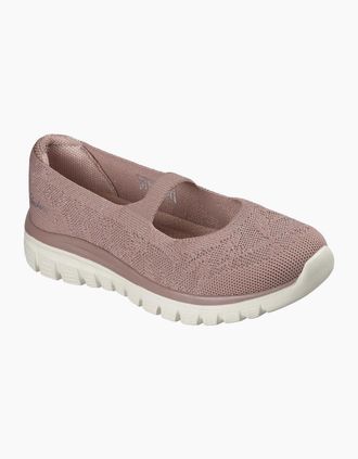 Skechers Womens Skechers Graceful Polyester Womens Mauve Shoes - Pink - Size: 6