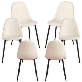 Regalos Miguel Regalos Miguel - Packs Sillas Comedor - Pack 6 Sillas Black Teok Tela - Beige
