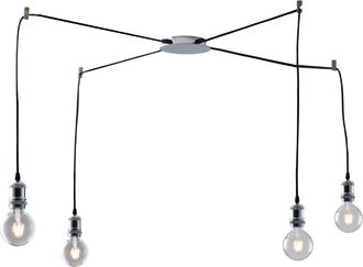 Luce-Ambiente-Design Groove suspensiã³n cromada en aluminio y tela 4xe27 250x16x16cm
