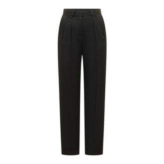 Loulou Studio Tapered Trousers, female, Black, Size: 2XS Alio Pleated Tailored Pant