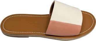 Bally Bianka Leather Flat Sandals, Brand Size 37 ( US Size 6.5 )