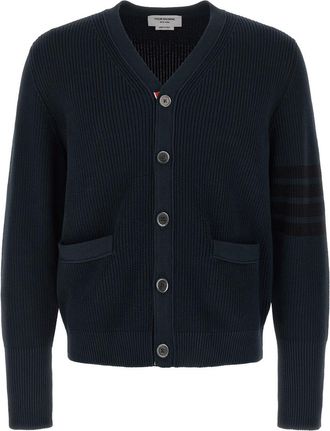 Thom Browne Blue Garment Dye Cardigan