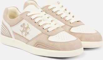 Tory Burch Clover Court suede and leather sneakers