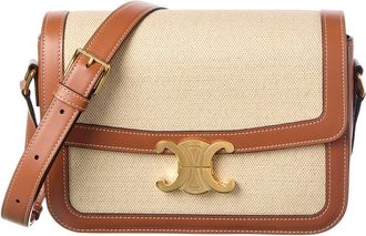 Celine Celine Classique Triomphe Canvas & Leather Shoulder Bag
