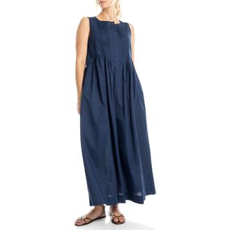 Max Studio Sleeveless Button Front Maxi Dress in Navy at Nordstrom Rack, Size X-Large