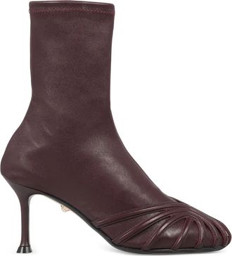 Alevì 95mm Iman leather-cage ankle boots - women - Leather/Leather/Nappa Leather/Pearl - 36 - Red