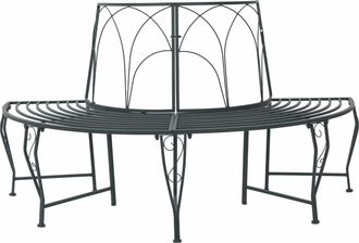 vidaXL Banco De &Aacute;rbol 4-n&uacute;mero De Plazas 160 X 80 X 89 Cm Acero Vidaxl