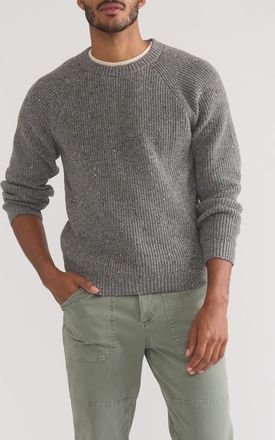 Marine Layer Inverness Crewneck Nep Cotton Blend Sweater in Mid Grey at Nordstrom, Size Xx-Large