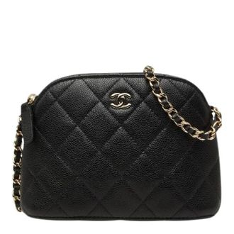 Chanel Pre-owned Matelasse Caviar Shoulder Bag - Dames - Pre-owned - Zwart - Maat: ONE Size Leer