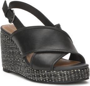 Lucky Brand Crissa Platform Wedge Espadrille Sandal in Black at Nordstrom Rack, Size 9.5
