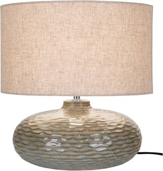 ebuy24 L&aacute;mpara de mesa de cer&aacute;mica verde con pantalla