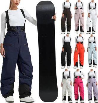 Generic Ski Pants Womens Baggy Snowboard Pants Thicken Fleece Lined Ski Bibs Snow Pants Loose Overalls Winter Warm Insulated Snowboard Overalls Outdoor Waterp