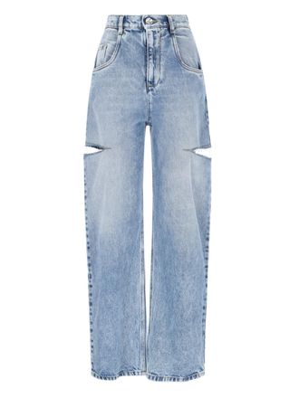Maison Margiela Blue Cut-Out Distressed Jeans