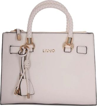 Liu Jo braided-handle charm-detail tote bag - Beige