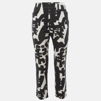 Isabel Marant Monochrome Printed Cotton Regular Fit Jeans M/Waist 31