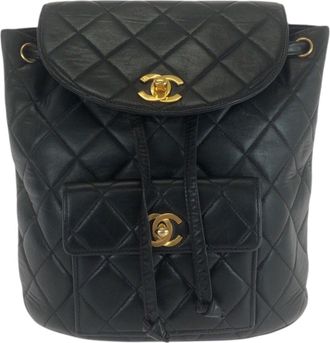 Chanel Black Leather Backpack (Pre-Owned)