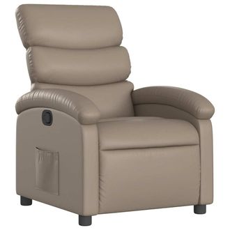 vidaXL Sill&oacute;n Reclinable De Cuero Sint&eacute;tico Color Capuchino Vidaxl