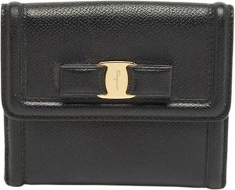 Ferragamo Pre-owned Wallets, female, Black, Size: ONE SIZE Pre-owned Leather Wallet