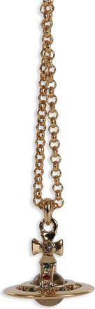 Vivienne Westwood Orb-pendant chain necklace - women - Brass - OS - Gold