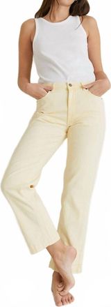 Yerse Straight Denim Trousers In Soft Yellow