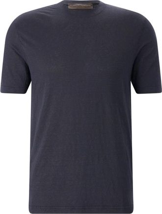 FILIPPO DE LAURENTIIS T-Shirts - Heren - T-shirts - Blauw - 2XL - Linnen - Tops