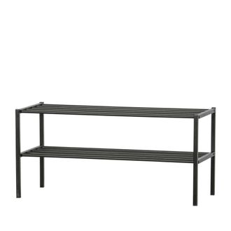 Woood Estante de metal negro