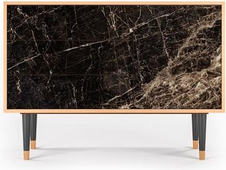 StoryZ Aparador negro 3 cajones y 1 puerta L 115 cm