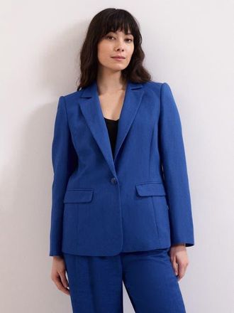 Phase Eight Floette Linen Blazer in Cobalt at Nordstrom, Size 14