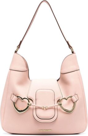 Love Moschino heart-shaped clasp shoulder bag - women - Polyurethane - OS - Pink