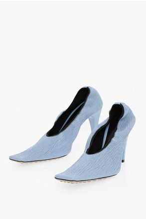 Bottega Veneta Leren CRUNCH SHARPEI Pumps 9cm in lichtblauw