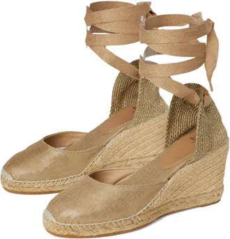 Toni Pons Womens Florina Espadrille Wedge Sandal, Plati/Soft Gold, 5 UK