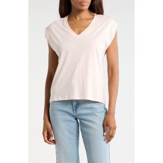 Nordstrom V-Neck Pima Cotton T-Shirt in Pink Wisp at Nordstrom Rack, Size X-Large Regular