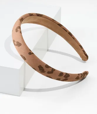 Talbots Denim Leopard Headband - Brown - 001 Talbots