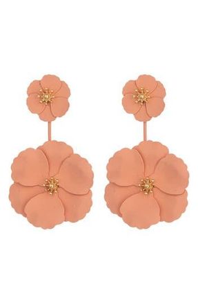 Eye Candy Los Angeles Daisy Floral Drop Earrings in Pink at Nordstrom Rack