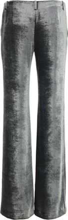 Alberta Ferretti Womens Silver Velvet Wide-Leg Pant Fantasiagrigio Exterior: Viscose Silk Pantaloni Trousers