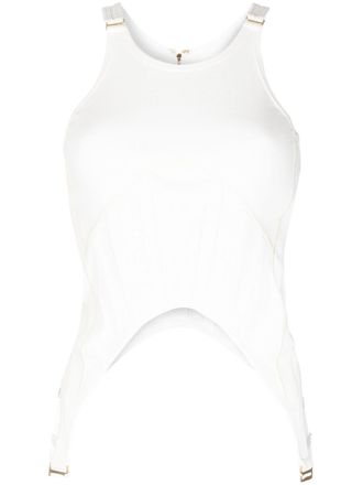 Dion Lee garter corset tank top - women - Organic Cotton/Spandex/Elastane - L - White
